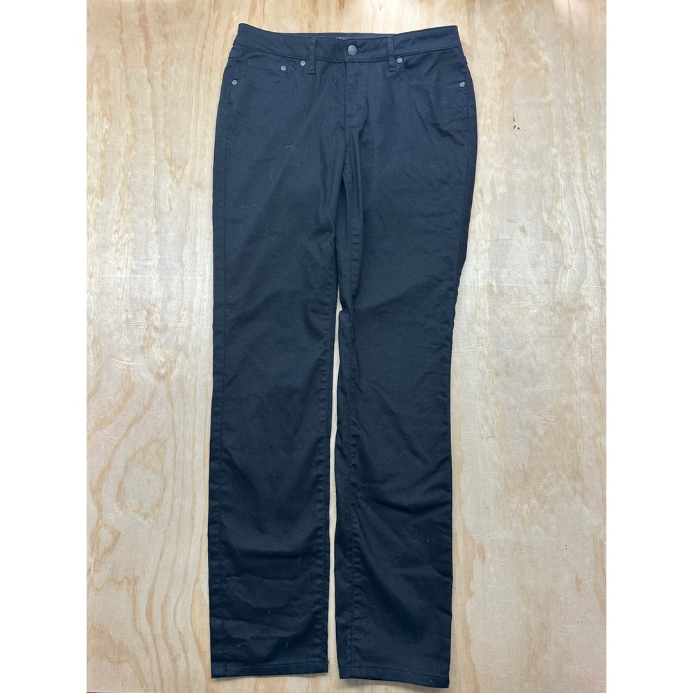 Prana Kara Straight Leg Black Organic Cotton Blend Pants W4117RG02 Womens 12/31